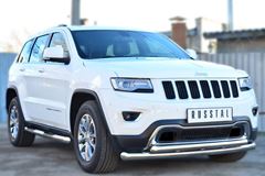 Защита порогов D76 с накладкой (вариант 3) для Jeep Grand Cherokee 2013-