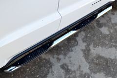 Защита порогов D76 с накладкой (вариант 1) для Jeep Grand Cherokee 2013-