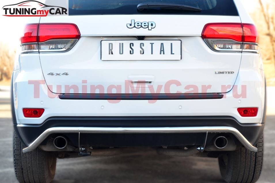 Защита заднего бампера D42 (волна) (комплектация OVERLAND) для Jeep Grand Cherokee 2013-