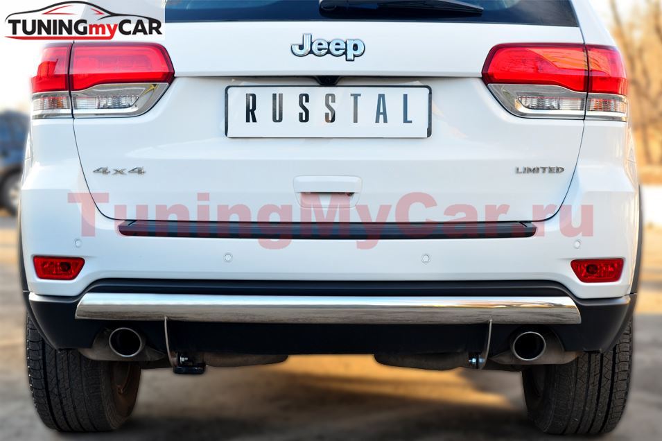 Защита заднего бампера 75х42 (дуга) для Jeep Grand Cherokee 2013-