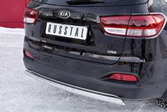 Защита заднего бампера 75х42 дуга для Kia Sorento Prime CRDI 2015