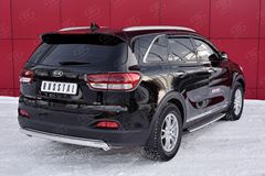 Защита заднего бампера 75х42 дуга для Kia Sorento Prime CRDI 2015