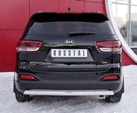 Защита заднего бампера 75х42 дуга для Kia Sorento Prime CRDI 2015