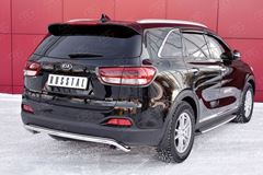 Защита заднего бампера D42 волна под машину для Kia Sorento Prime CRDI 2015