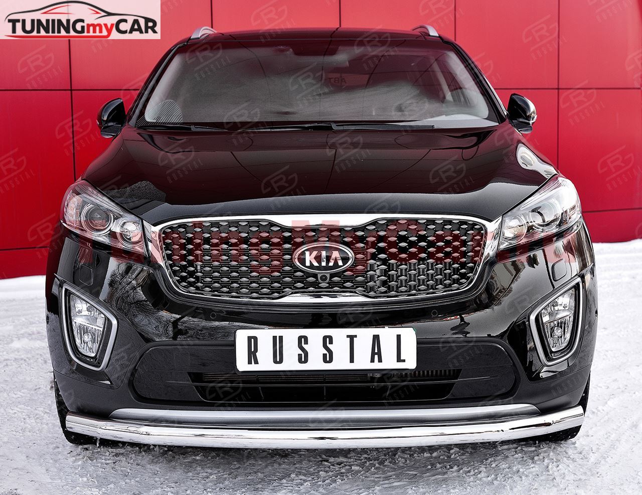 Защита переднего бампера D63 секции для Kia Sorento Prime CRDI 2015