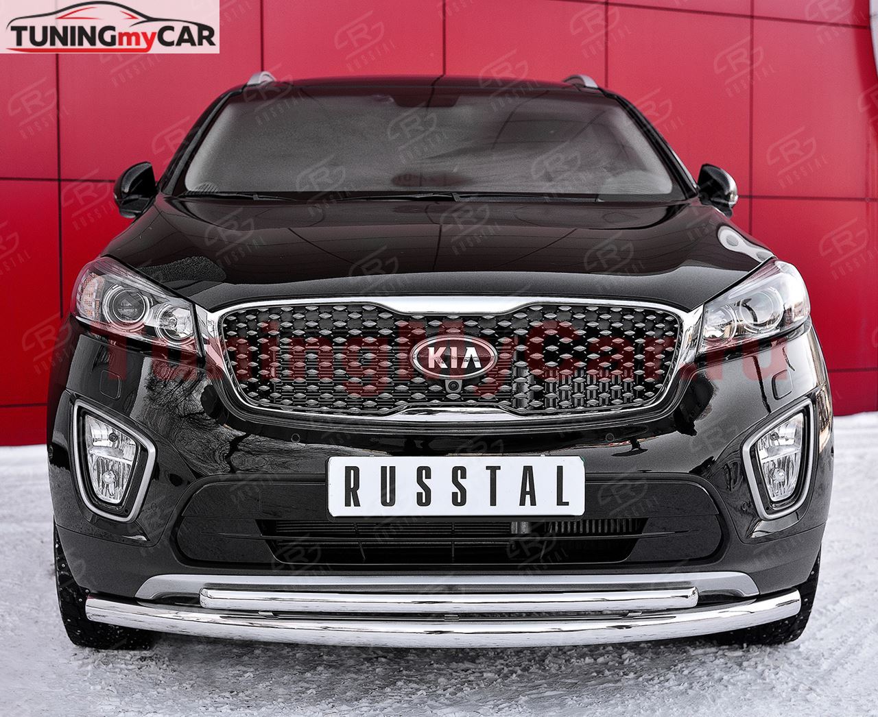Защита переднего бампера D63 дуга-D42 дуга для Kia Sorento Prime CRDI 2015