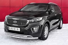Защита переднего бампера D63 дуга-D42 дуга для Kia Sorento Prime CRDI 2015