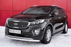 Защита переднего бампера 75х42 дуга для Kia Sorento Prime CRDI 2015