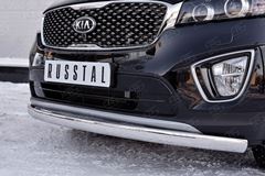 Защита переднего бампера 75х42 дуга для Kia Sorento Prime CRDI 2015