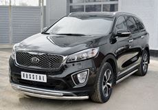 Пороги труба D63 (вариант 1) для Kia Sorento Prime CRDI 2015
