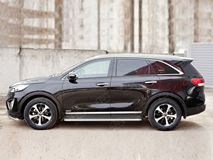 Пороги труба D42 С листом (Лист нерж, проф. нерж)(Вариант3) для Kia Sorento Prime CRDI 2015