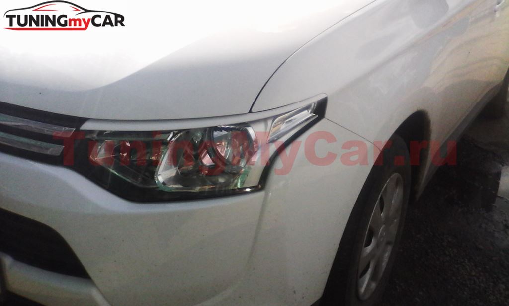 Реснички на фары для Mitsubishi Outlander 2012-2014