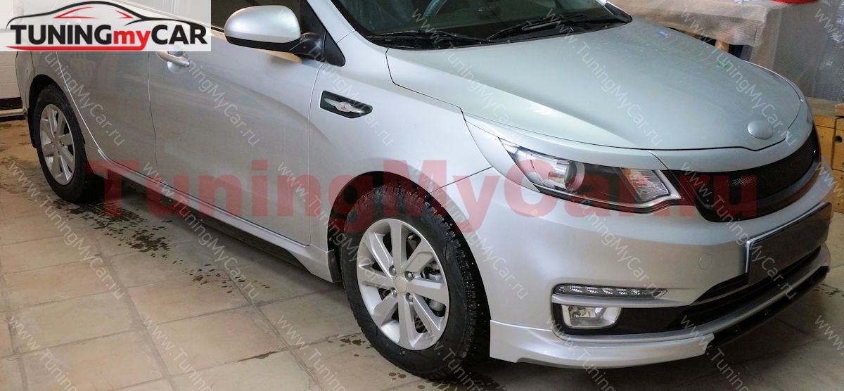 Накладки на передние фары (лепестки) для KIA RIO III 2015+