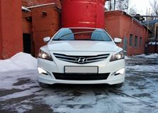 Реснички (накладки) на фары Hyundai Solaris 2014-2017 рестайл