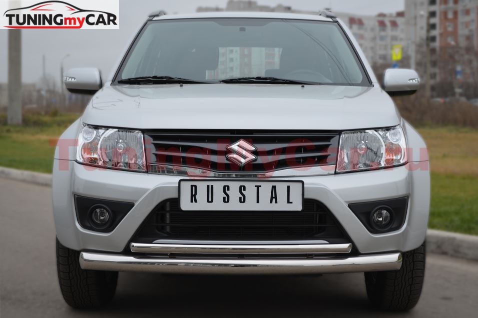 Защита переднего бампера D76/42(дуга) для Suzuki Grand Vitara 3дв 2012-