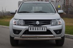 Защита переднего бампера D75х42/75х42 овалы(дуга) для Suzuki Grand Vitara 3дв 2012-