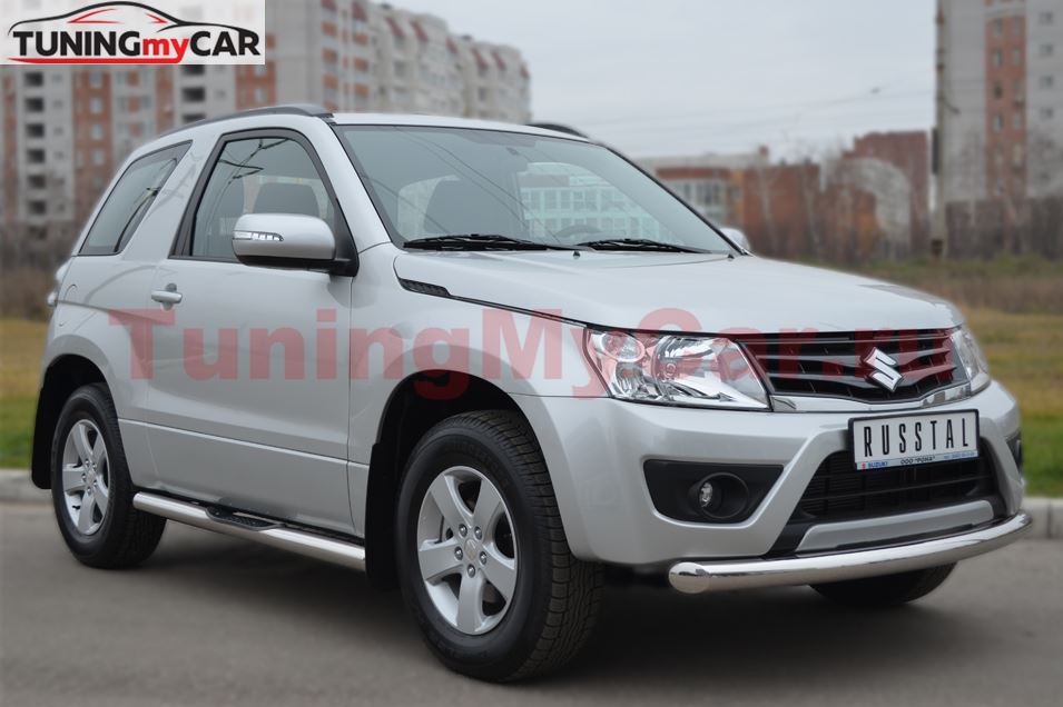 Защита переднего бампера D76(дуга) для Suzuki Grand Vitara 3дв 2012-