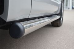 Пороги труба D76 с накладками (вариант 2) для Suzuki Grand Vitara 3дв 2012-