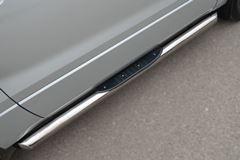Пороги труба D76 с накладками (вариант 1) для Suzuki Grand Vitara 3дв 2012-