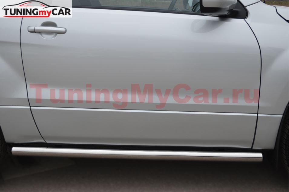 Пороги труба D63 (вариант 3) для Suzuki Grand Vitara 3дв 2012-