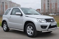 Пороги труба D63 (вариант 1) для Suzuki Grand Vitara 3дв 2012-