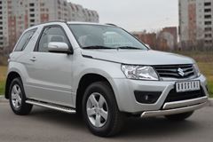 Пороги труба D42 с листом для Suzuki Grand Vitara 3дв 2012-