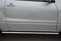 Защита порогов 75х42 с проступью для Suzuki Grand Vitara 3дв 2012-