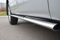 Защита порогов 75х42 с проступью для Suzuki Grand Vitara 3дв 2012-