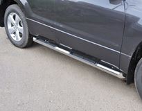 Пороги труба D76 с накладками (вариант 1) для Suzuki Grand Vitara 5дв 2008-2011