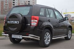 Защита заднего бампера уголки D63/42 для Suzuki Grand Vitara 5дв 2012-