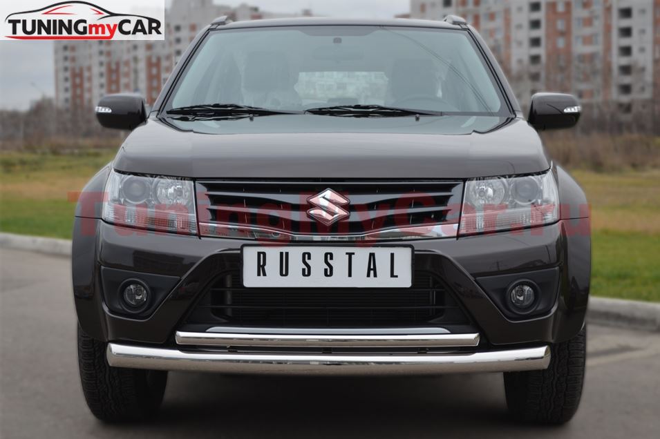 Защита переднего бампера D76/42(дуга) для Suzuki Grand Vitara 5дв 2012-