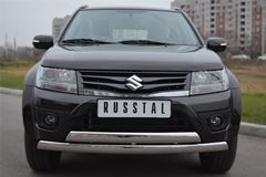 Защита переднего бампера D75х42/75х42 овалы(дуга) для Suzuki Grand Vitara 5дв 2012-