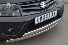Защита переднего бампера D75х42/75х42 овалы(дуга) для Suzuki Grand Vitara 5дв 2012-