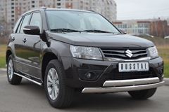 Защита переднего бампера D75х42/75х42 овалы(дуга) для Suzuki Grand Vitara 5дв 2012-