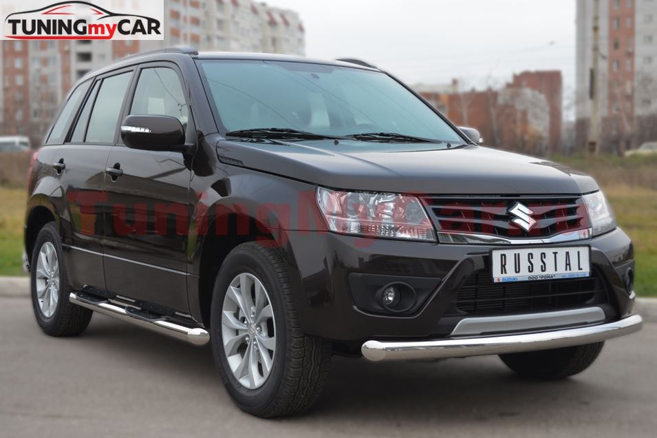 Защита переднего бампера D76(дуга) для Suzuki Grand Vitara 5дв 2012-