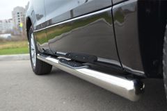 Пороги труба D76 с накладками (вариант 3) для Suzuki Grand Vitara 5дв 2012-