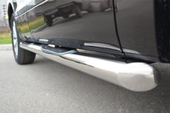 Пороги труба D76 с накладками (вариант 1) для Suzuki Grand Vitara 5дв 2012-