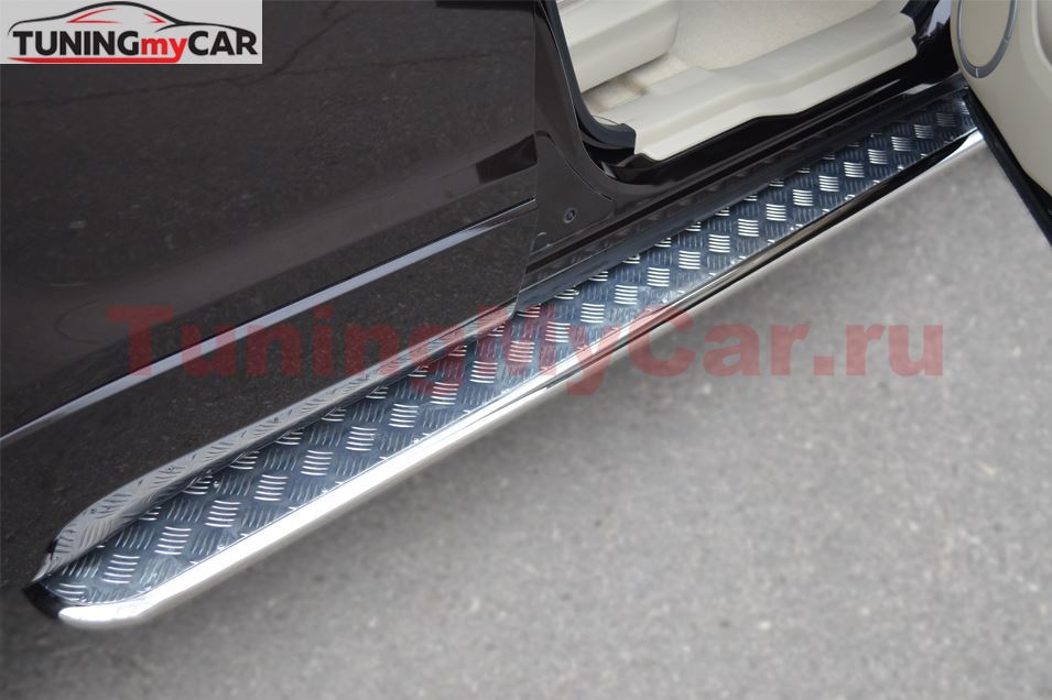 Пороги труба D42 с листом для Suzuki Grand Vitara 5дв 2012-