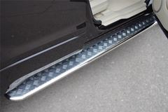 Пороги труба D42 с листом для Suzuki Grand Vitara 5дв 2012-