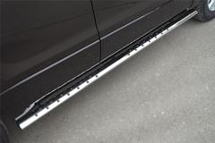 Защита порогов 75х42 с проступью для Suzuki Grand Vitara 5дв 2012-