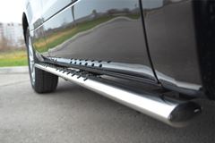 Защита порогов 75х42 с проступью для Suzuki Grand Vitara 5дв 2012-