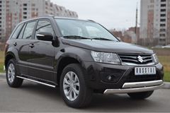 Защита порогов 75х42 с проступью для Suzuki Grand Vitara 5дв 2012-