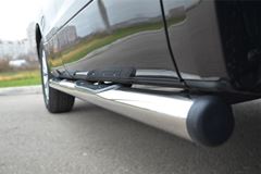 Пороги труба D76 с накладками (вариант 2) для Suzuki Grand Vitara 5дв 2012-