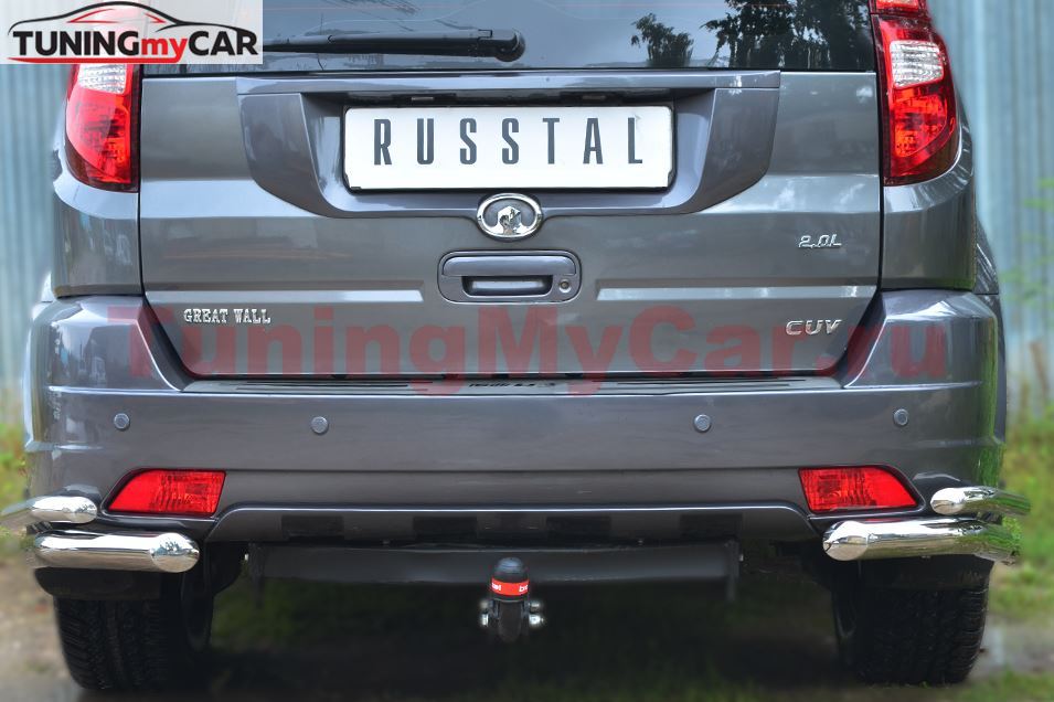 Защита заднего бампера уголки D63 D42 для Great Wall Hover H3 2010-2013