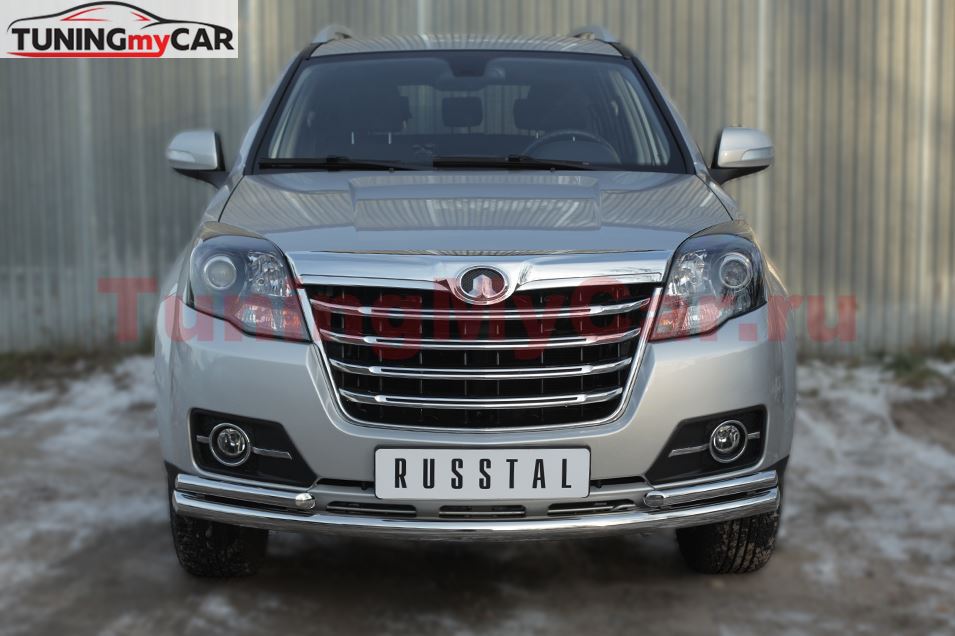 Защита переднего бампера D63 (дуга) D42х2 (дуга) для Great Wall Hover H3 2014-