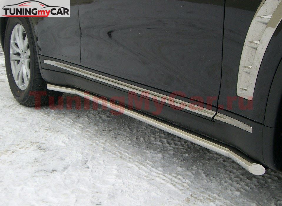 Пороги труба D42 (вариант 1) для Infiniti FX35/50 2009-2012