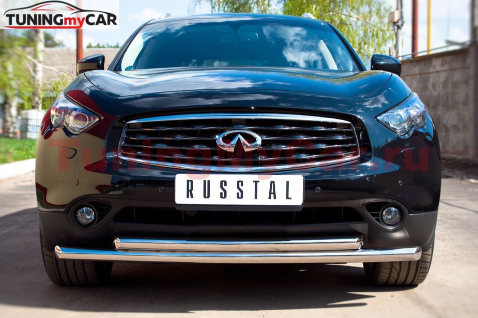 Защита переднего бампера D63/63 (Дуга) для Infiniti FX37-QX70 2010-