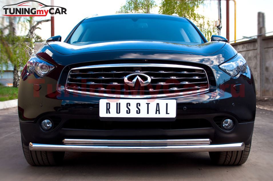 Защита переднего бампера D63/42 (Дуга) (Дизель) для Infiniti FX37-QX70 2010-