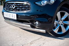 Защита переднего бампера D75х42 овал (Дизель) для Infiniti FX37-QX70 2010-