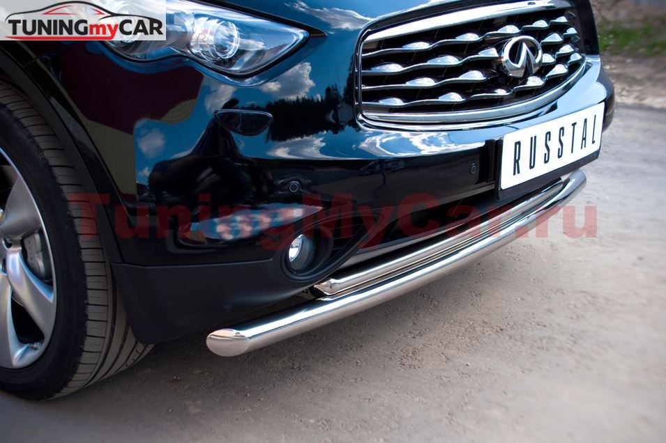 Защита переднего бампера D63/42 (Дуга) для Infiniti FX37-QX70 2010-